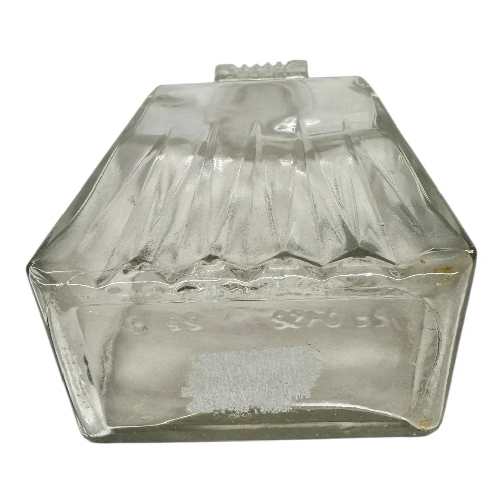 Spearpoint Ribbed Decanter Pressed Glass With Glass And Cork Stopper‎ c1960s